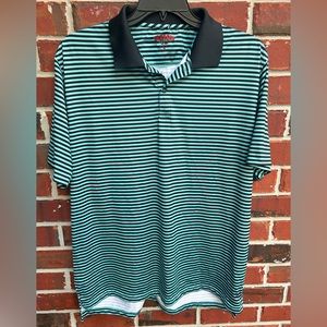 Tabasco Sport Men’s Short Sleeve Striped Polo Shirt. Size Large